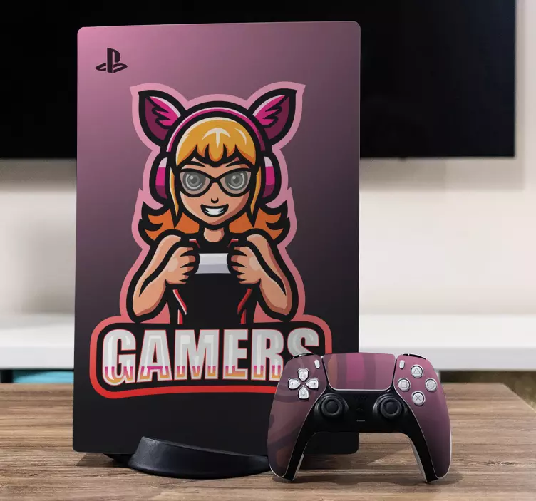Gaming wandtattoo gamer mädchen kunst - TenStickers