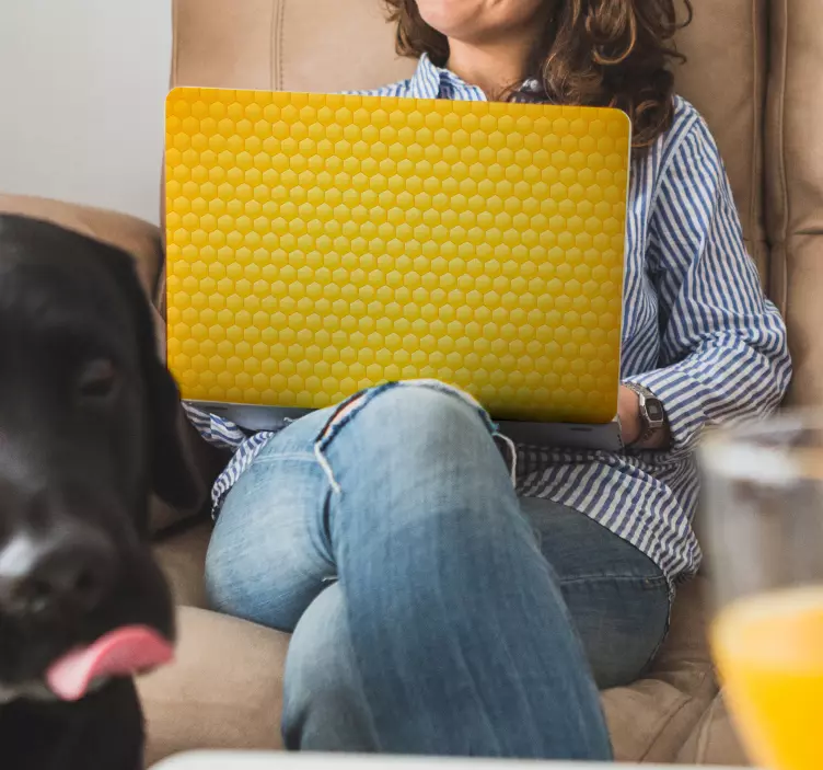 Gelbe Waben Laptop Aufkleber - TenStickers