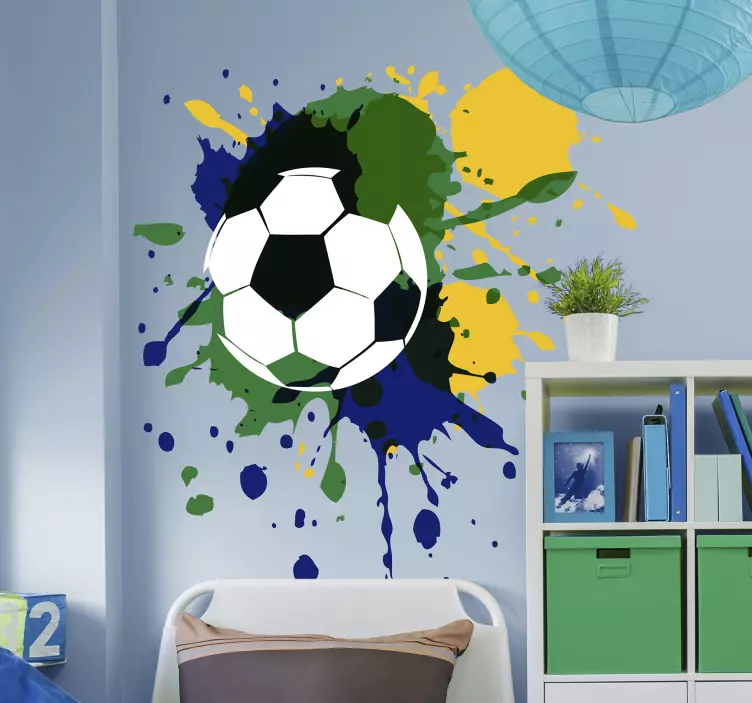 Wandtattoo Jugenzimmer Fußball Farbkleckse - TenStickers
