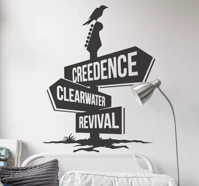 Gitarre Wegweiser musikaufkleber - TenStickers