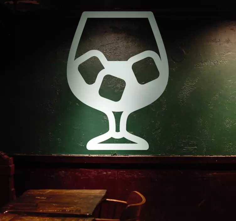 Glas mit Eiswürfeln Sticker - TenStickers
