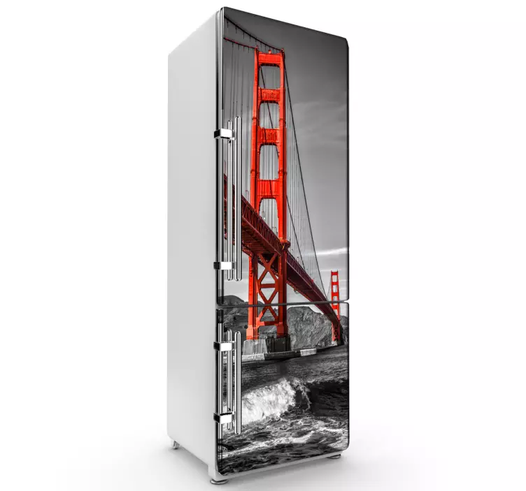 Golden Gate Kühlschrank Aufkleber - TenStickers