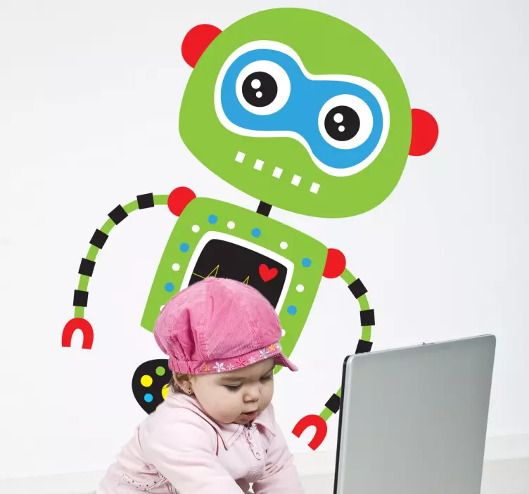 Grüner Roboter Wandsticker - TenStickers