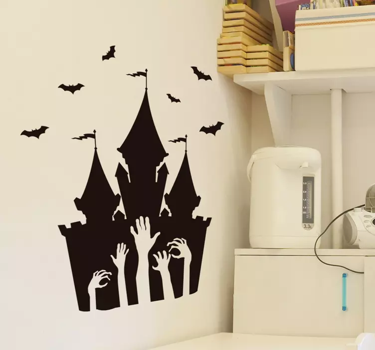 Halloween-schloss-halloween-aufkleber - TenStickers