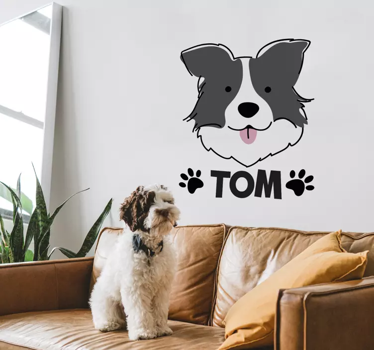 Wandtattoo Haustier Collie personalisiert - TenStickers