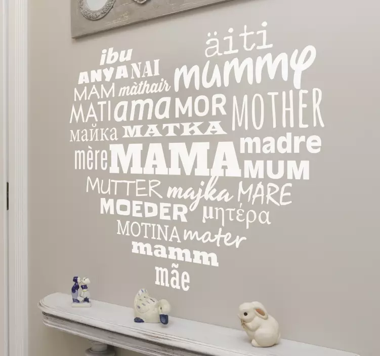 Herz Mama Wandtattoo - TenStickers