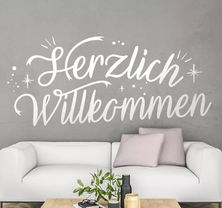 Herzlich Willkommen  Wandtattoo - TenStickers