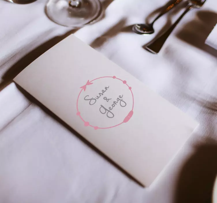 Hochzeitsaufkleber Ornament mit Namen - TenStickers