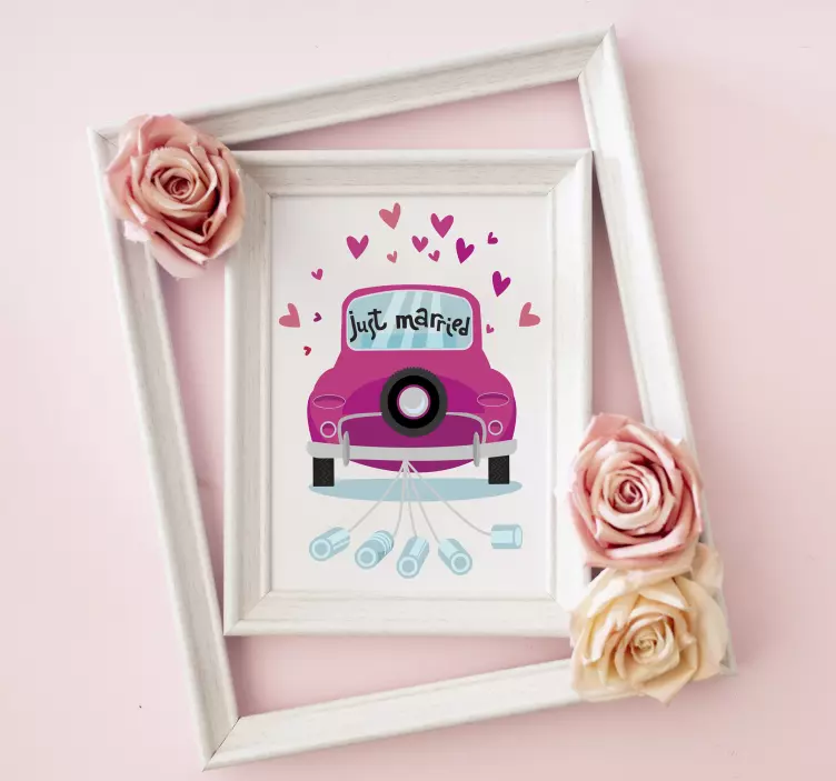 Hochzeitsticker oldtimer-hochzeitsauto - TenStickers