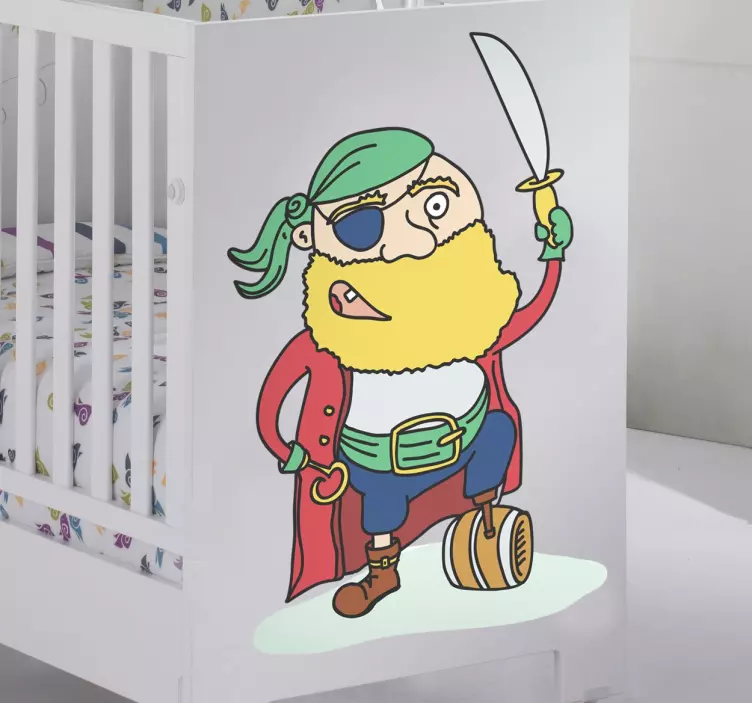 Holzbein Pirat Kinder Sticker - TenStickers