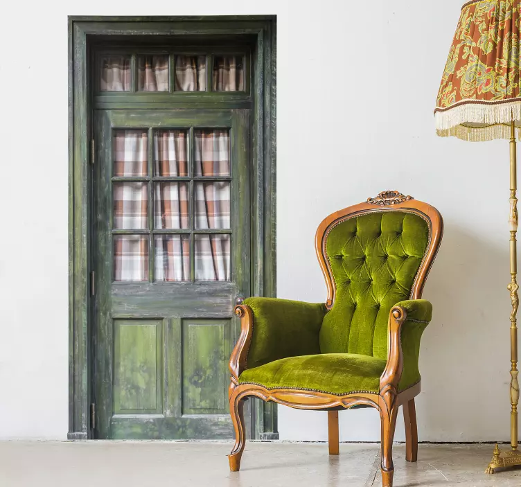 Vintage Holztür Wand Aufkleber - TenStickers