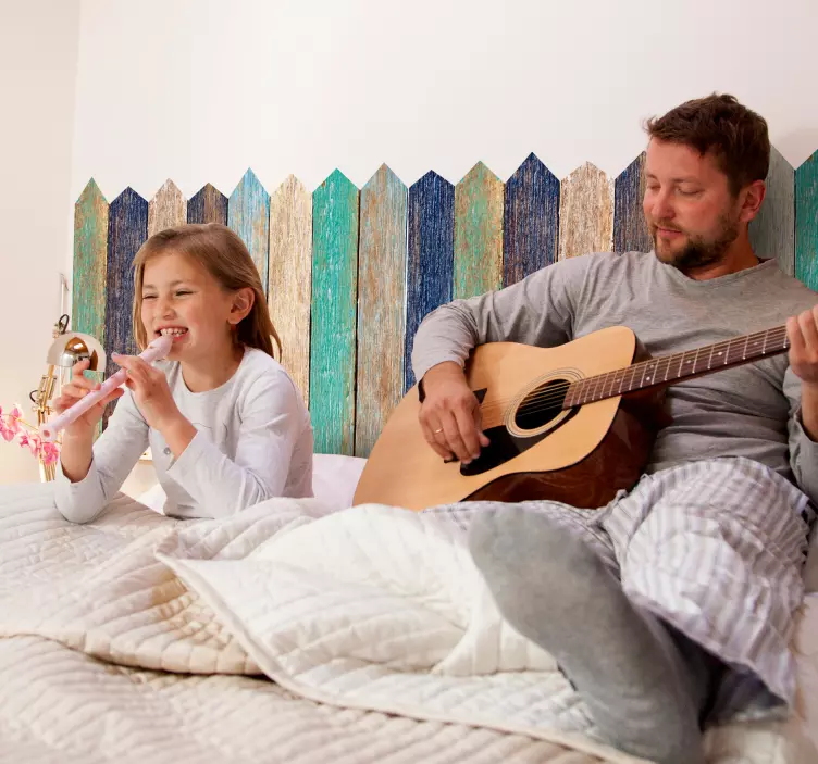 Holzzaun Kopfteil Wandaufkleber - TenStickers