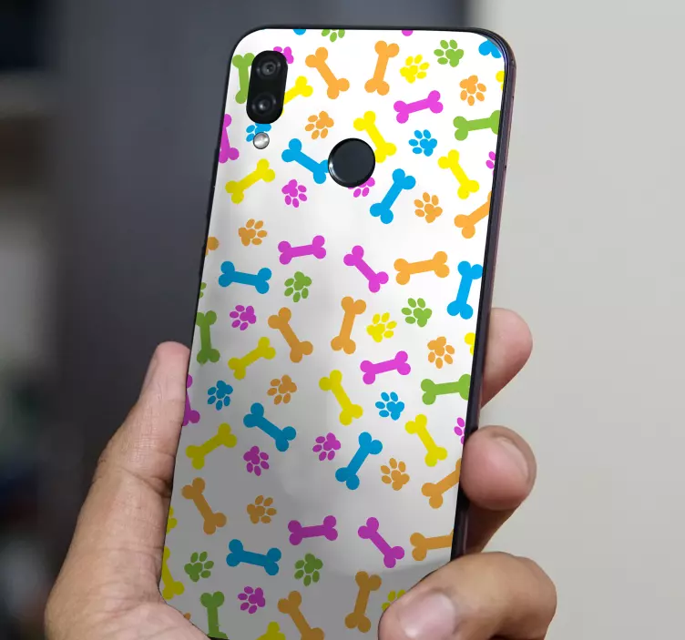 Huawei Sticker bunte hundemuster - TenStickers