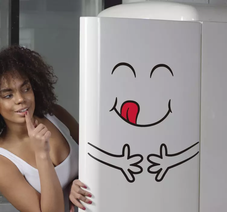 Kühlschrank Aufkleber Hungriger Kühlschrank Emoji - TenStickers