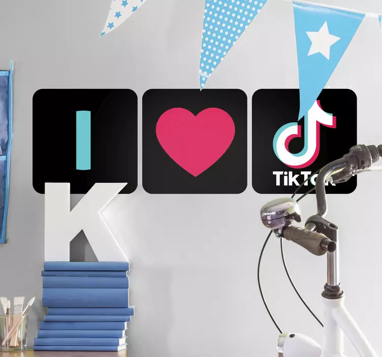 Ich liebe tik tok geschäftsaufkleber - TenStickers