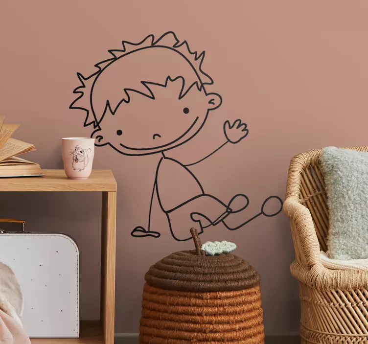 Junge Zeichnung Aufkleber - TenStickers