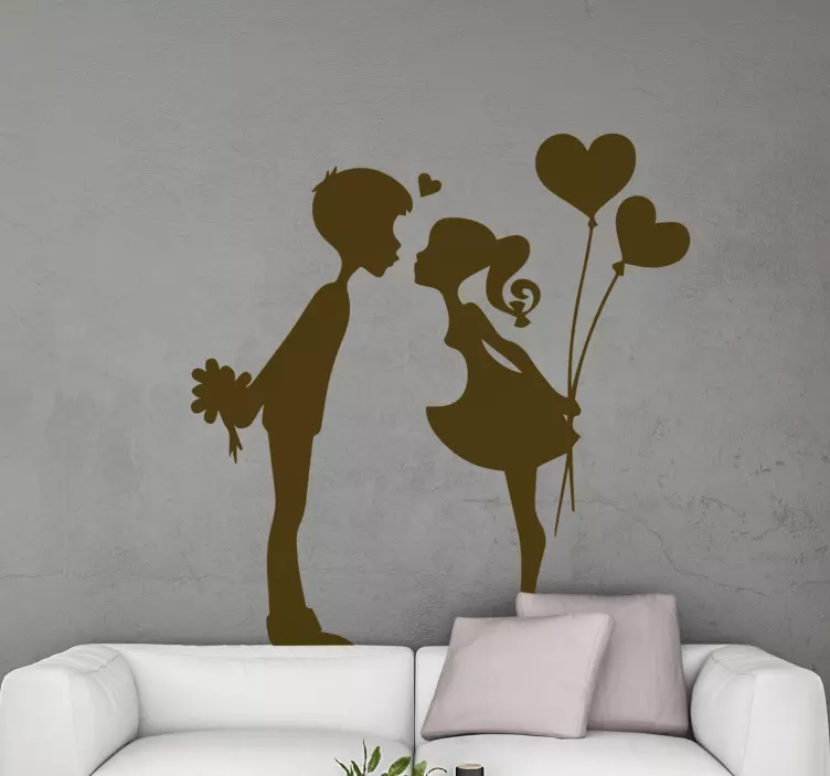 Junges küssendes Paar Liebe Aufkleber - TenStickers