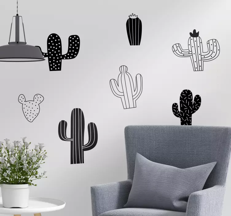 Kaktus pflanze wohnzimmer Wandtattoo - TenStickers