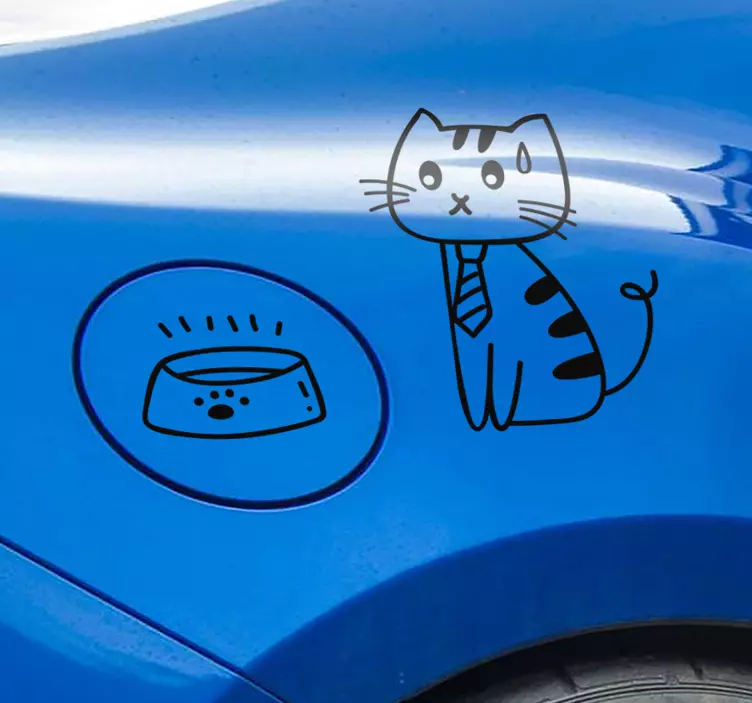 Katze Illustration Autoaufkleber - TenStickers