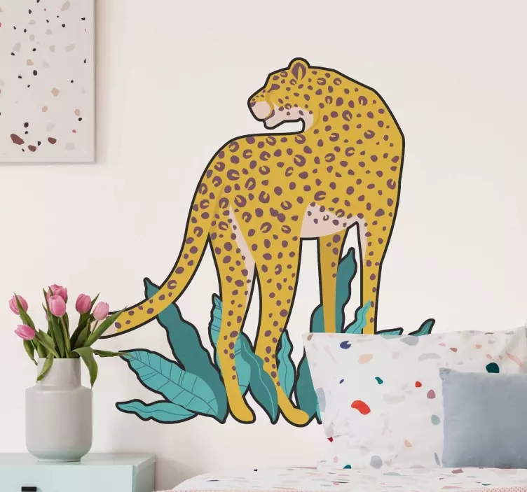 Katzen sticker leopard in der natur - TenStickers
