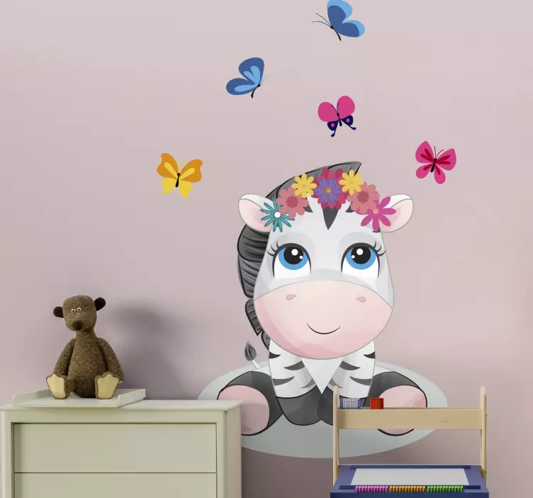 Katzen Sticker süßer zebra-charakter - TenStickers