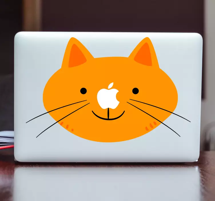Katzengesicht Macbook Aufkleber - TenStickers