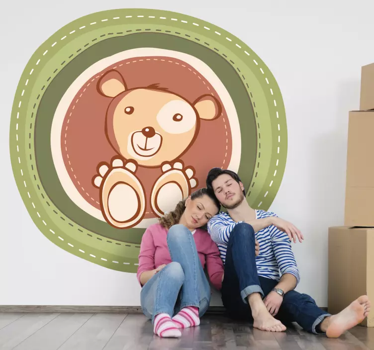 Kinder Wandtattoo Teddy im Kreis - TenStickers