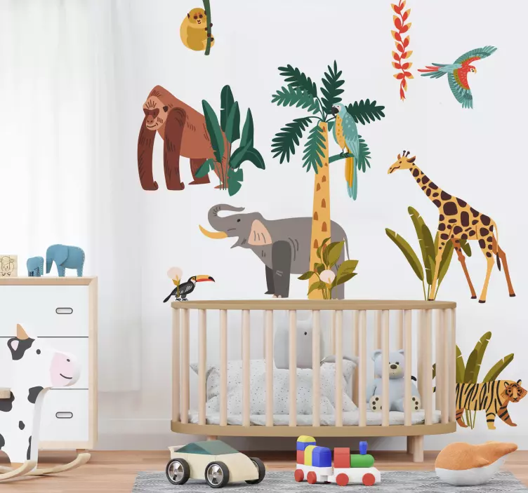 Wandtattoo Kinderzimmer tiere dschungel - TenStickers