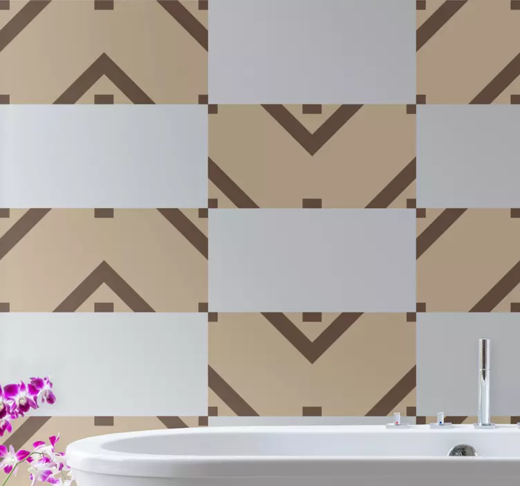 Klebefliesen geometrische beige motive - TenStickers