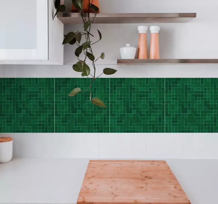 Klebefliesen geometrisches grünes motiv - TenStickers