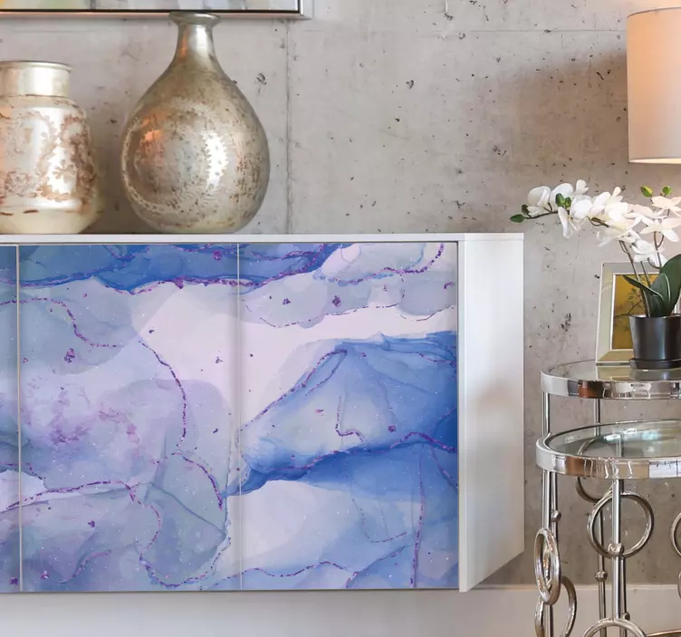 Klebefolie Möbel Abstrakte blaue malerei - TenStickers