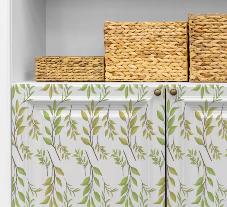 Klebefolie Möbel Aquarell grüne blätter Design - TenStickers