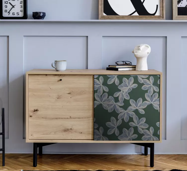 Klebefolie Möbel Design mit dunklen blättern - TenStickers