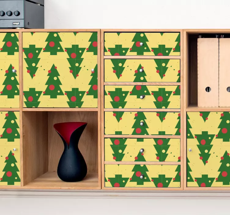 Klebefolie Möbel Elegante grüne und gelbe bäume - TenStickers