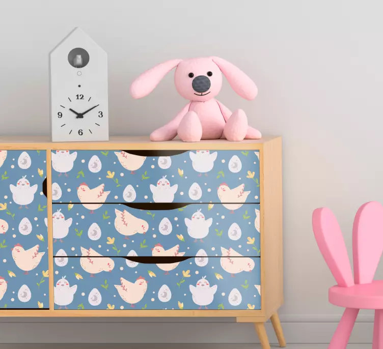 Klebefolie Möbel Hühnerfiguren für kinder - TenStickers