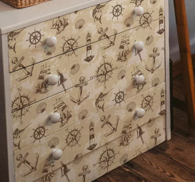 Klebefolie Möbel Meeresobjekte - TenStickers