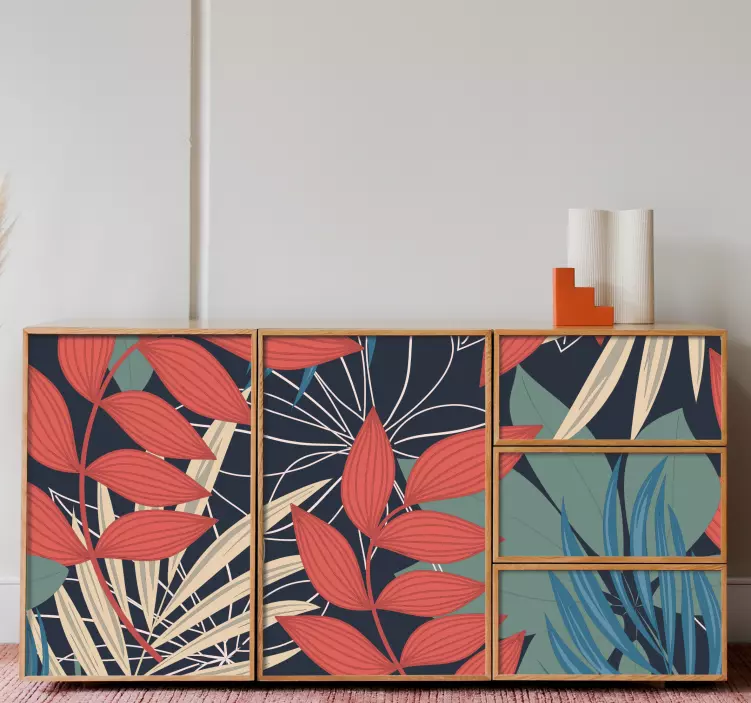 Klebefolie Möbel Modernes elegantes fauna- und flora-muster - TenStickers