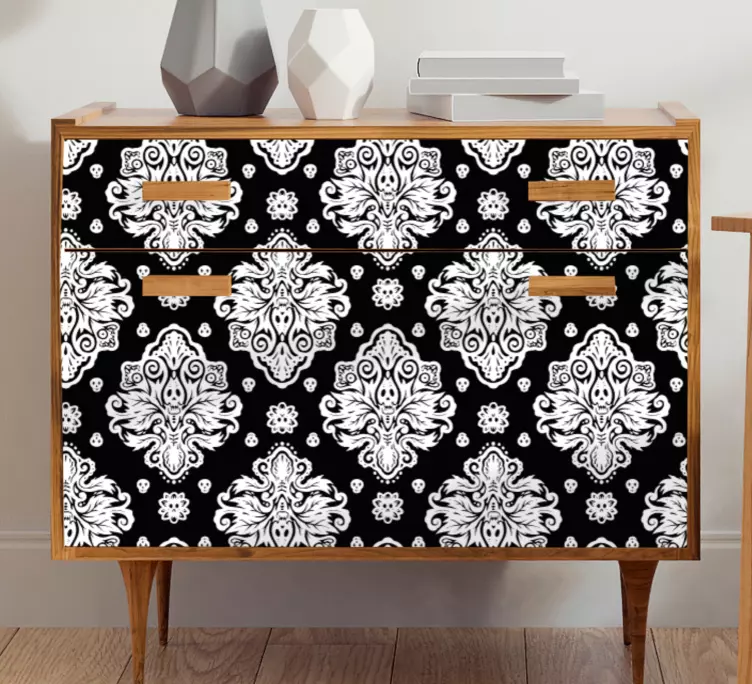 Klebefolie Möbel Muster mit totenkopf - TenStickers