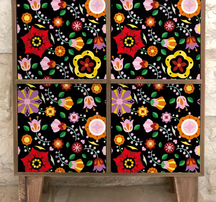 Klebefolie Möbel Polnische folklore-muster - TenStickers