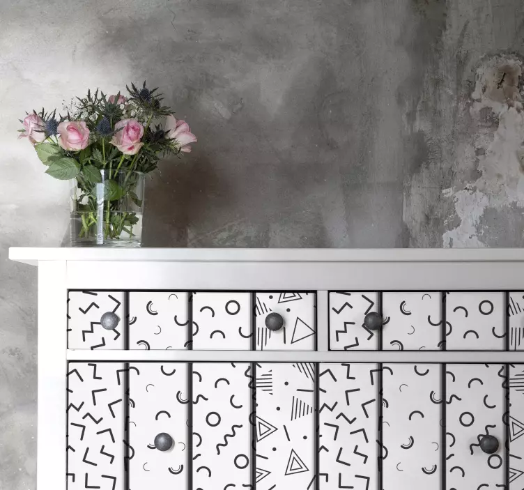 Klebefolie Möbel Retro geometrische formen - TenStickers