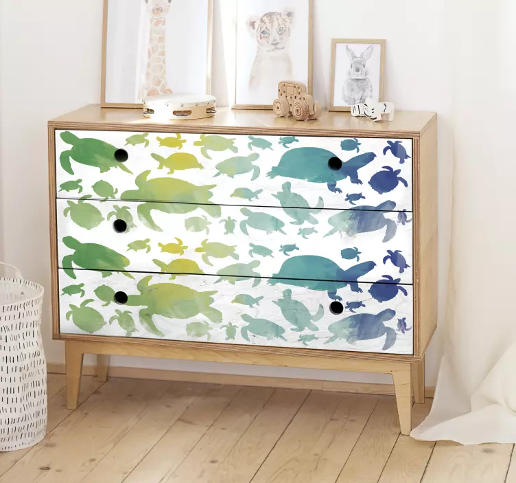 Klebefolie Möbel Schildkröten - TenStickers