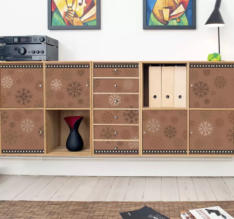 Klebefolie Möbel Schneeflockenmuster - TenStickers