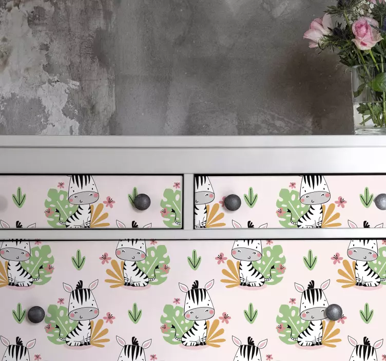 Klebefolie Möbel Schönes zebra für kinder - TenStickers