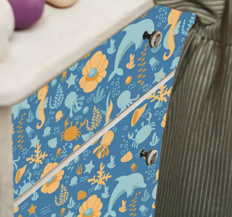 Klebefolie Möbel Seekarikatur - TenStickers