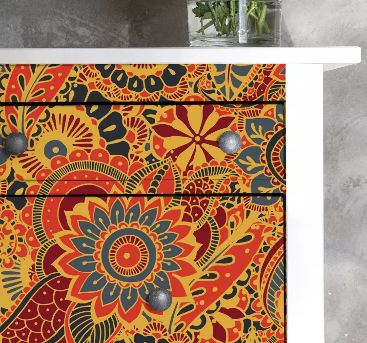 Klebefolie Möbel Vintage blumen für kallax - TenStickers