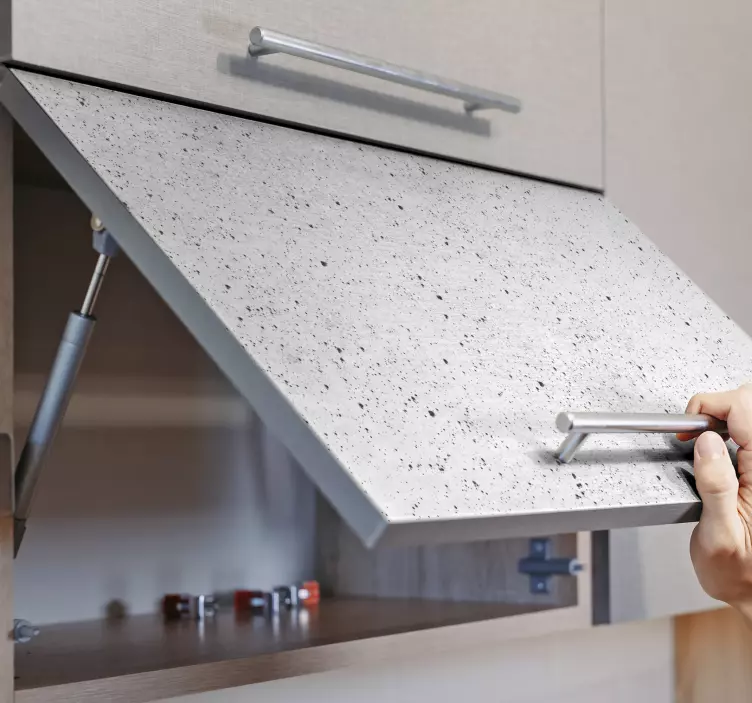 Klebefolie Möbel Weißes Muster mit Steinen - TenStickers