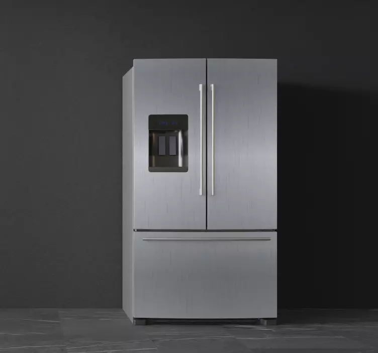 Kühlschrank Aufkleber mit Stahl Muster - TenStickers