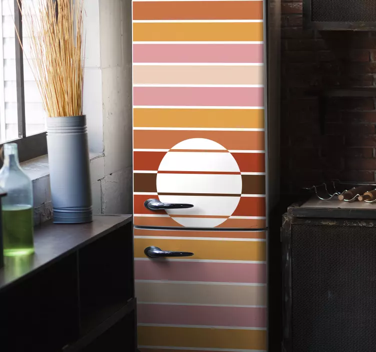 Kühlschrank Aufkleber 70er jahre sonnenkühlschrank - TenStickers
