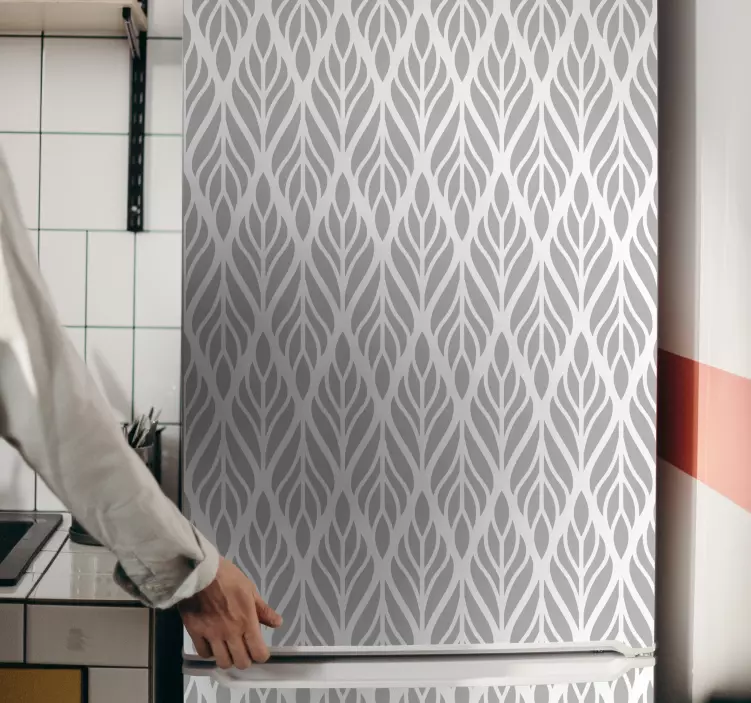 Kühlschrank Aufkleber Ethnisches graues blumenmuster - TenStickers