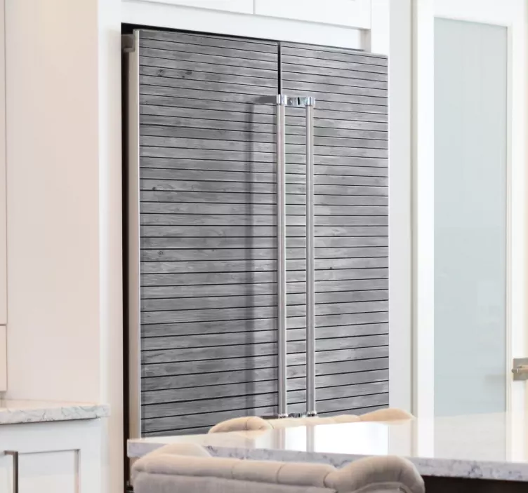 Kühlschrank Aufkleber Holz grau - TenStickers